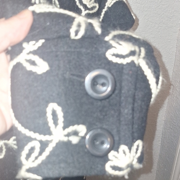 Focus By Shani Black and White Embroidered Wool Jacket - Picture 6 of 11